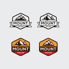 Obraz premium Set of vintage mountain logo vector, icon, symbol, illustration design template