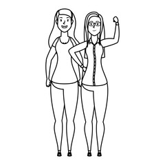 cute young women avatars characters