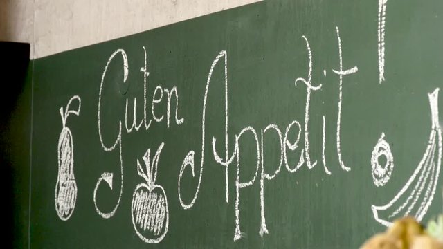 Guten Appetit auf Tafel