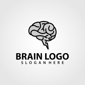 Brain Logo vector template. Silhouette design. Think idea concept. Vector illustration of creative human brain logo. Logotype icon Logo.