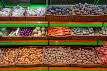 vegetable department at the grocery store