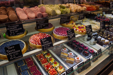 April 16, 2014, Ukraine, Kiev showcase the confectionery department in the Silpo grocery market. 04/16/2014