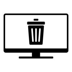 Abfalleimer und Monitor