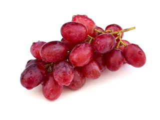 Fresh sweet Red grapes on white background.