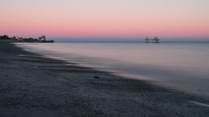 Atardecer en la playa de Comodoro Rivadavia