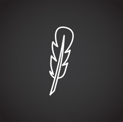 Feather icon outline on background for graphic and web design. Creative illustration concept symbol for web or mobile app