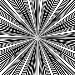 Vector - Black and white abstract sun background.Bursting,Radial,radiating pattern