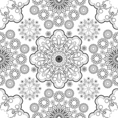         Seamless monochrome pattern without backgroun