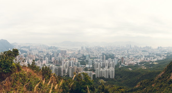 Panoramic view of the city. Point lion rock. Hong Kong © photobyalex
