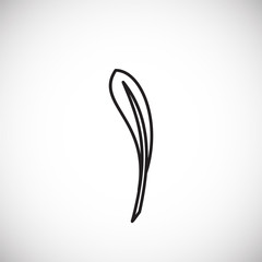Feather icon outline on background for graphic and web design. Creative illustration concept symbol for web or mobile app