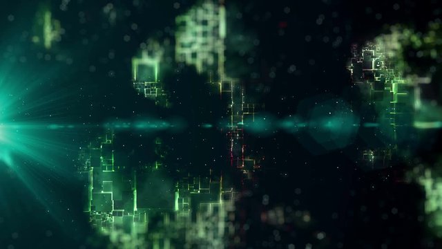 Abstract futuristic 3D background, modern technical design. 4K UHD tech seamless loop video animation.