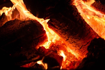 fire in the fireplace