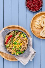 Fried pasta with minced meat