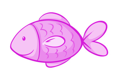 Pink fish on white background
