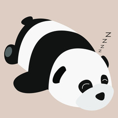 Black and white panda sleeping isolated on a brown background. © TrinTra Creator