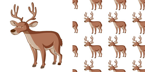 Seamless background design with deer