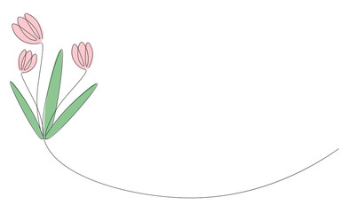 Spring flower background with tulip vector illustration