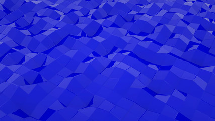 dark blue low poly background. 3d render illustration.