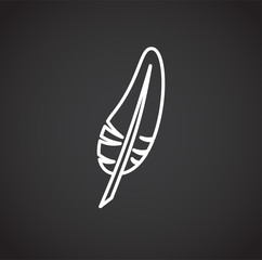 Feather icon outline on background for graphic and web design. Creative illustration concept symbol for web or mobile app