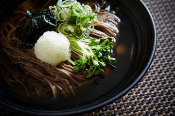 Korean cold soba noodle soup