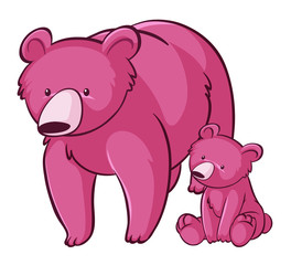 Fototapeta premium Pink bears on white background