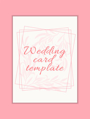 Wedding vector card template. Modern illustration for design and web.