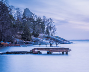 Oslofjord, plaża Krokstrand w Son koło Vestby w gminie Viken w Norwegii, Skandynawia, Europa