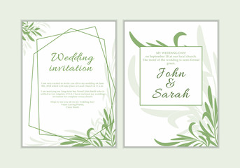 Wedding vector card template. Modern illustration for design and web.