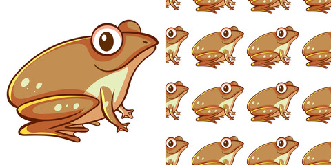 Seamless background design with brown frog