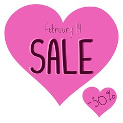Handwritten lettering Valentine's Day February 14th. sale
