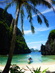 paradise in a deserted cove in EL Nido, Palawan, the Philippines