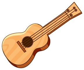 Fototapeta premium Wooden guitar on white background