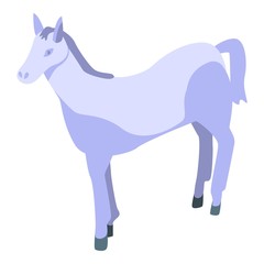 White run horse icon. Isometric of white run horse vector icon for web design isolated on white background