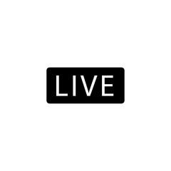 Live sign flat vector icon isolated on a white background