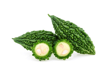 bitter gourd isolated on white background