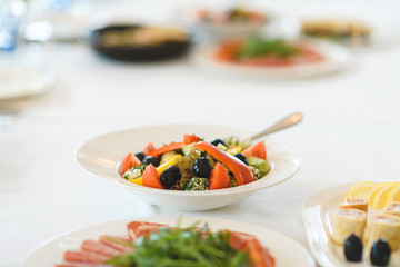 plate with vegetable salad