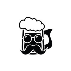 beer glass icon vector.  beer pub typography, logo. Beer advertising. 