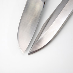 different options for the shape of knife blades on a white background. cutting tool