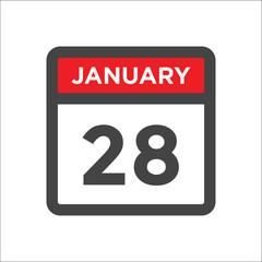 January 28 calendar icon including day of month