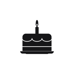 Birthday cake vector icon isolated