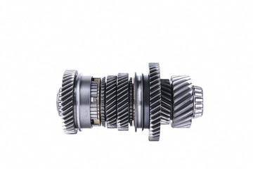shaft with gears on a white background