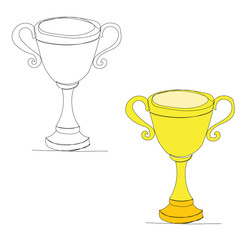 vector, isolated, gold line continuous line drawing, sketch