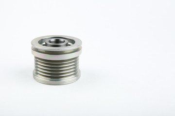 pulley with overrunning clutch on white background