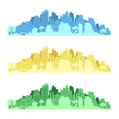 Fototapeta premium City silhouette with windows. Vector Illustration isolated on white background.