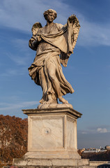 Obraz premium Saint Angelo Bridge statues in Rome, Italy