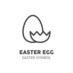 Easter egg simple  line icon. Easter holiday symbol. Vector illustration symbol elements for web design.