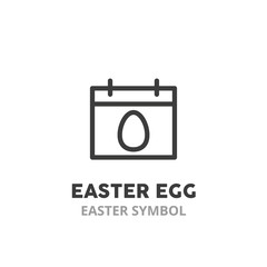 Easter egg simple  line icon. Easter holiday symbol. Vector illustration symbol elements for web design.