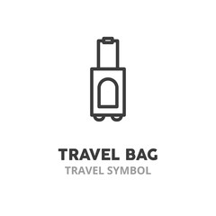 Travel bag  symbol line icon. Concept of travel and rest Vector illustration symbol elements for web design.