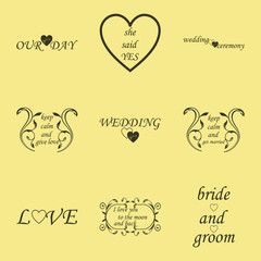 Vector template for wedding cards