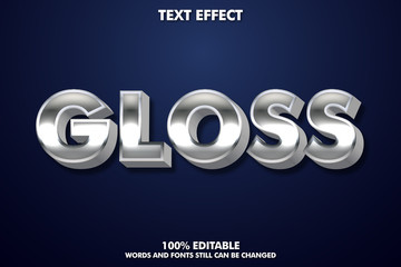 3D silver text effect, metallic typography mock up